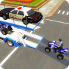 Police ATV Bike Transport Truck Driving