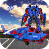 Police Helicopter Transformation Robot Air Battle