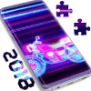 Neon Motorcycle Puzzle Game