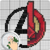 Pixel Art: Coloring Superhero by Number