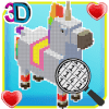 Unicorn 3D Build and color by number game加速器