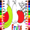 Coloring book for kids (fruits)