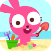 Purple Pink Summer Beach-Kids Party Education App