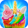 Unicorn Rainbow Cupcake Food: Sweet Dessert Game