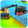 Sand Excavator Simulator Water Surface Crane