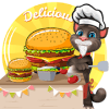 Talking Chef Tom Cooking : Cat Top burger