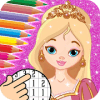 Princess Coloring Book - Glitter Color by Number