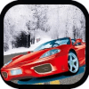 Race the car in white snow