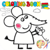 Coloring book Pepp  painting and drawing Pigs