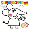 Coloring book Pepp painting and drawing Pigs