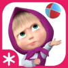 Masha and the Bear Playing with the Ball