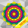 Mandala coloring book Adult poly color by number