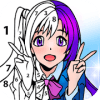 Anime Color by Number Anime Coloring Book