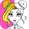 Girls Coloring Book Color by Number for Girls