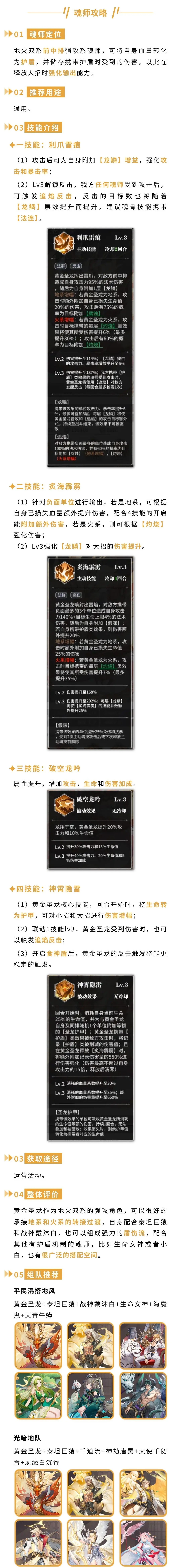 【魂师攻略】速来看新魂师黄金圣龙的实战攻略，包热乎的~