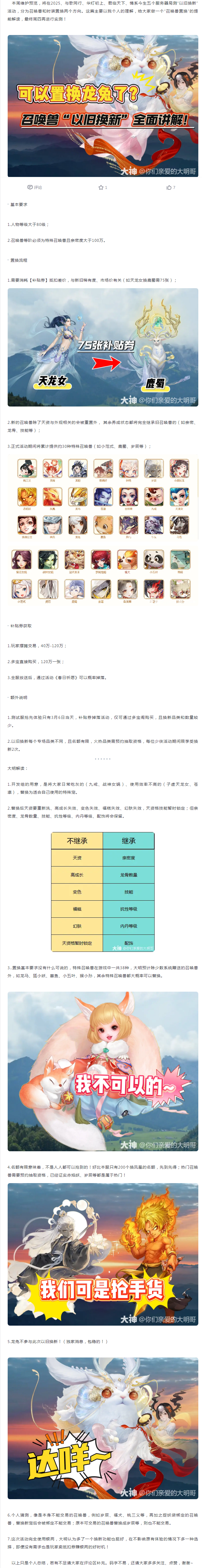 【攻略解析】可以置换龙兔了？召唤兽“以旧换新”全面讲解！