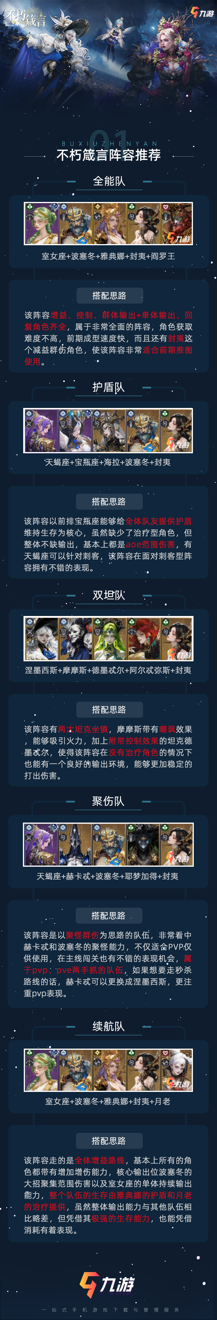 【攻略分享】阵容推荐