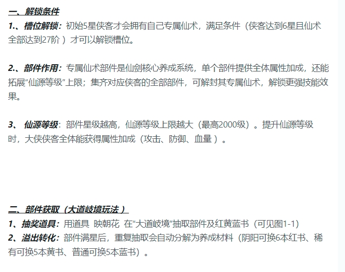 【攻略分享】专属仙术的介绍