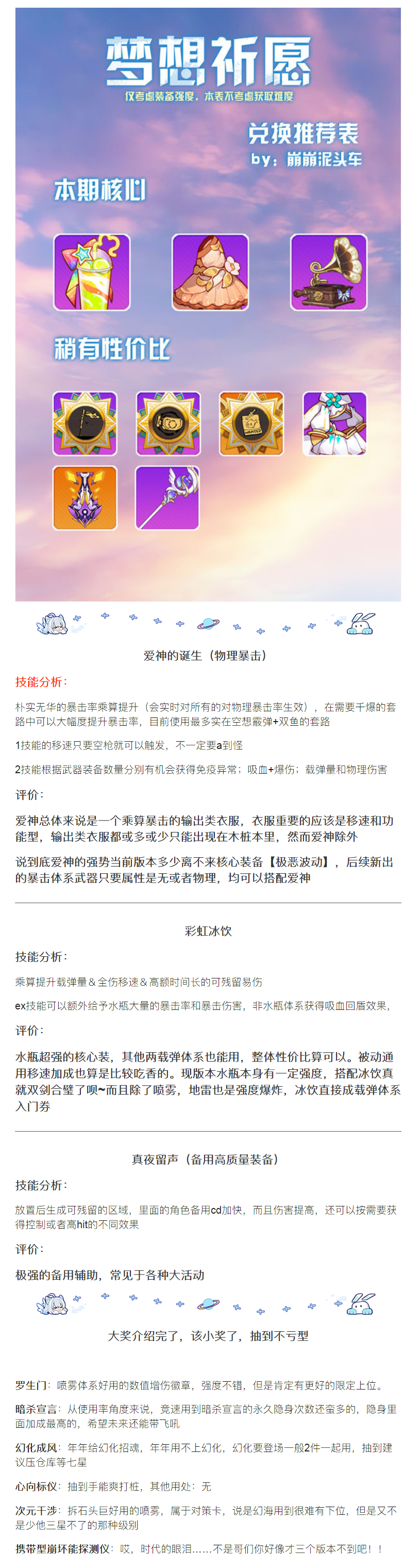 【攻略分享】【梦想祈愿】十月自选梦想祈愿解析