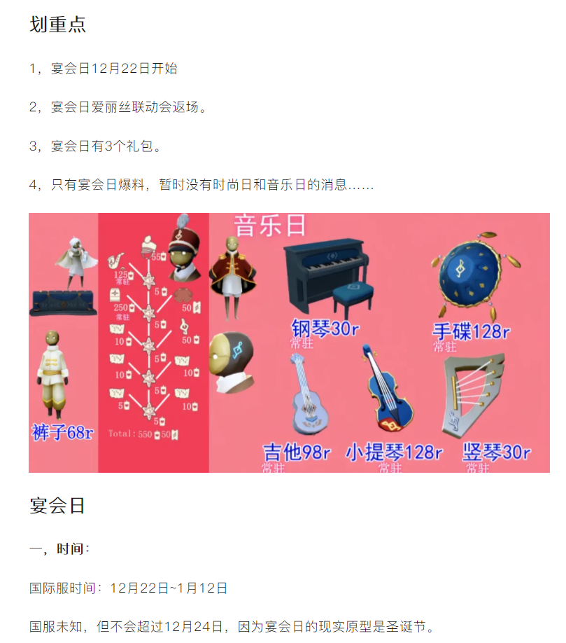 【攻略分享】宴会日爆料，3个新礼包，爱丽丝返场，但时尚日还没消息！