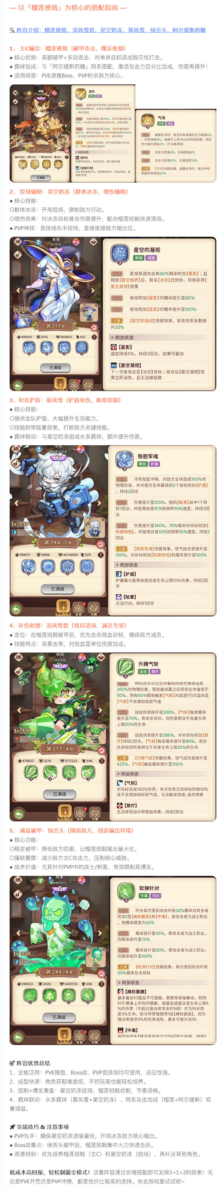 【攻略分享】新手攻略丨国家队阵容解析：PVP/PVE通吃，轻松碾压全阶段！