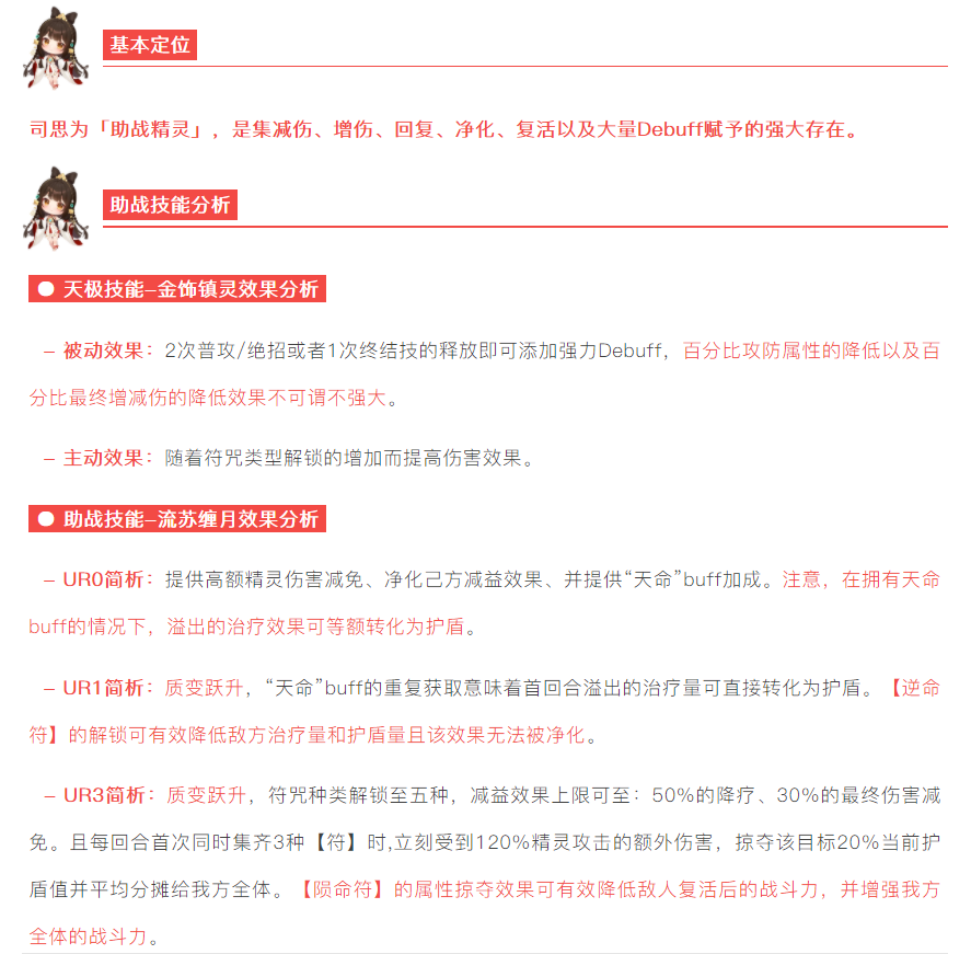 【攻略分享】玩家攻略 | 顶尖助战精灵「司思」测评！