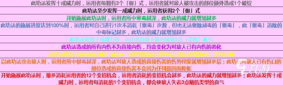 太吾繪卷百花谷功法有哪些 百花谷全正逆練功法匯總