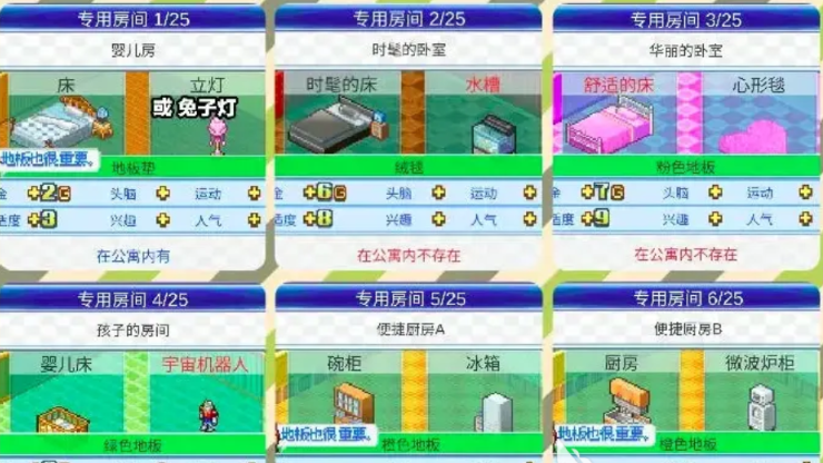 住宅梦物语专用房间表有什么物品 住宅梦物语专用房间表物品一览