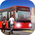 巴士停车城市巴士驱动器和公园加速器