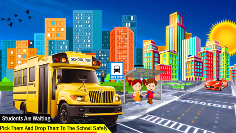城市 学校 公共汽车 驾驶  3D截图1