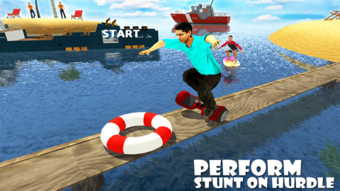 Beach Race Scooter Stunt Game截图2