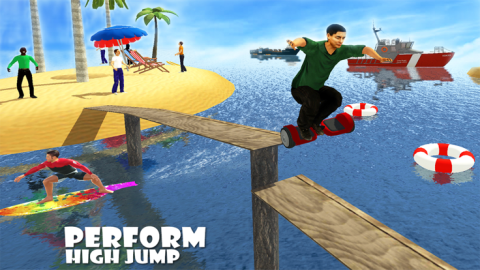Beach Race Scooter Stunt Game截图3
