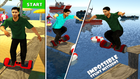 Beach Race Scooter Stunt Game截图4