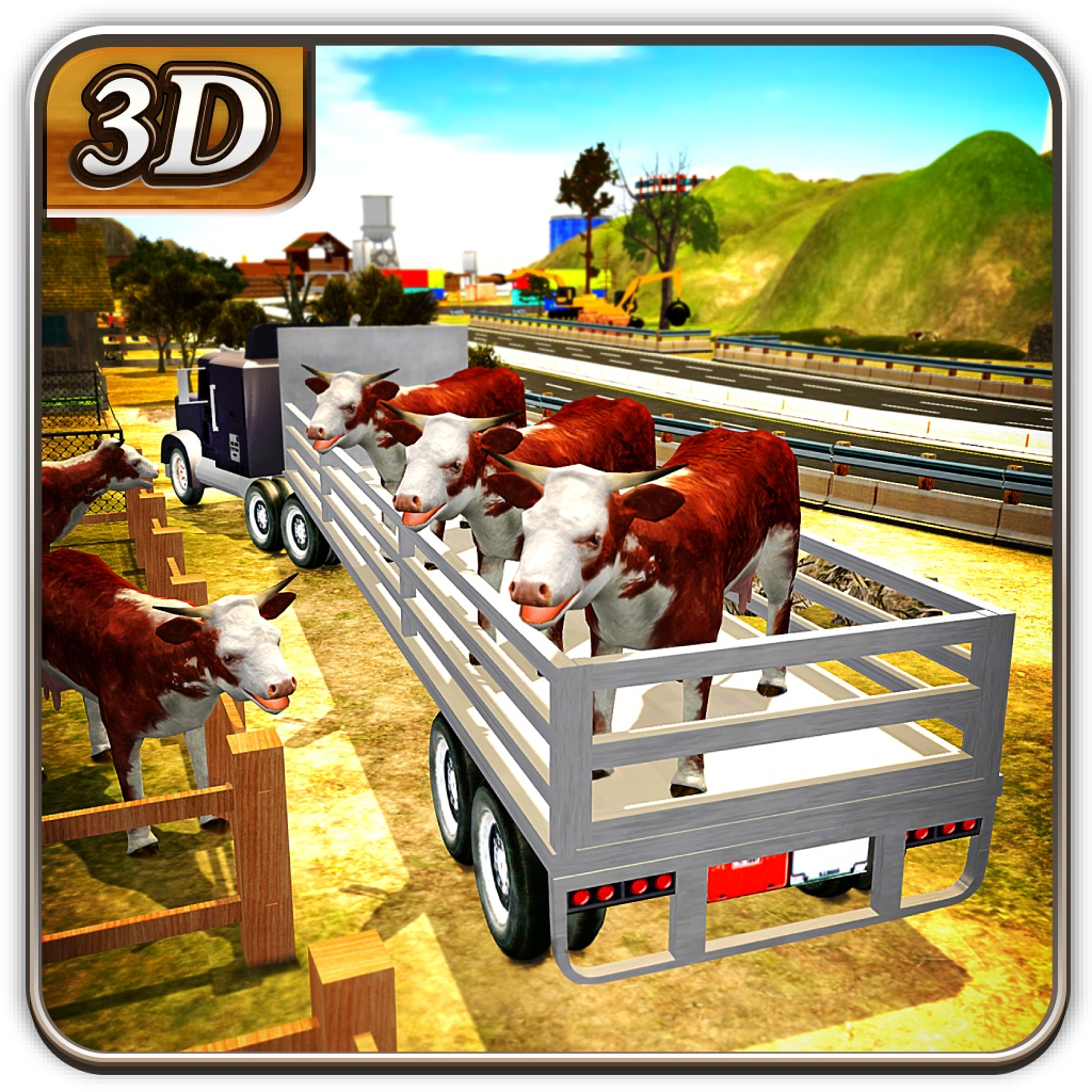 农场动物运输车卡车＆牛交付3d加速器