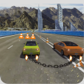 Chained Car Race In Snow