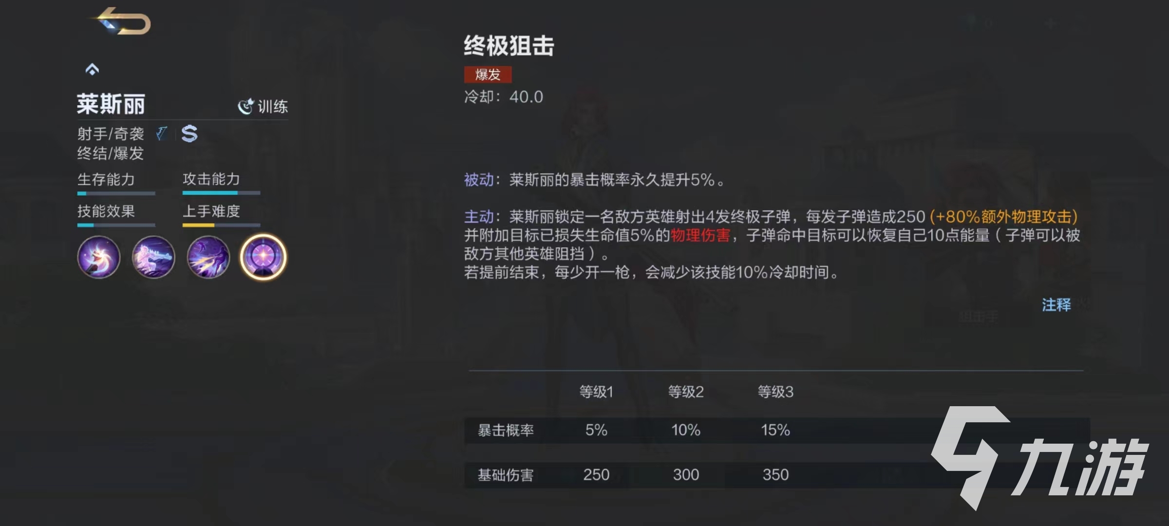 决胜巅峰莱斯丽技能有哪些 莱斯丽技能效果详解