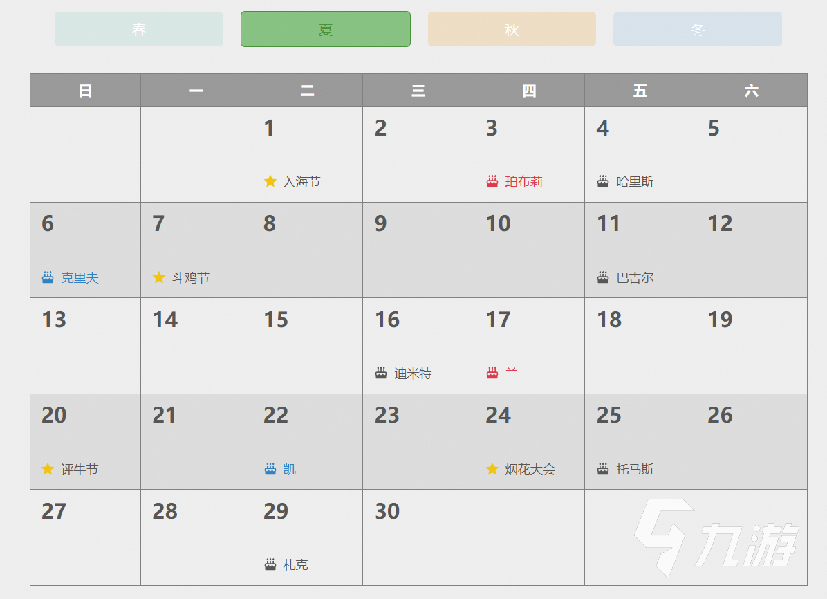 牧场物语重聚矿石镇年度节日介绍 牧场物语重聚矿石镇日历的作用介绍