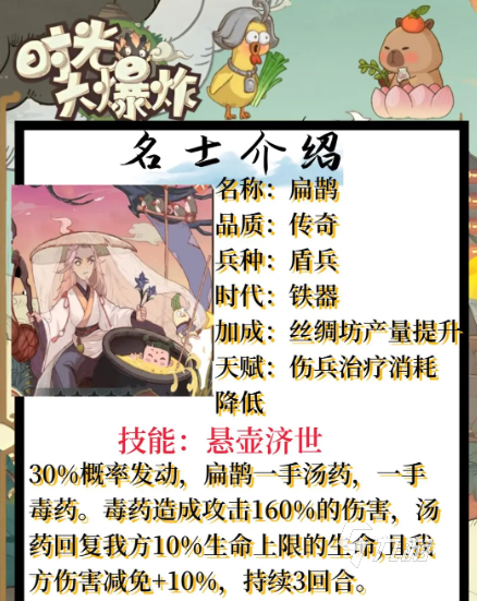 时光大爆炸扁鹊介绍 时光大爆炸手游扁鹊怎么样