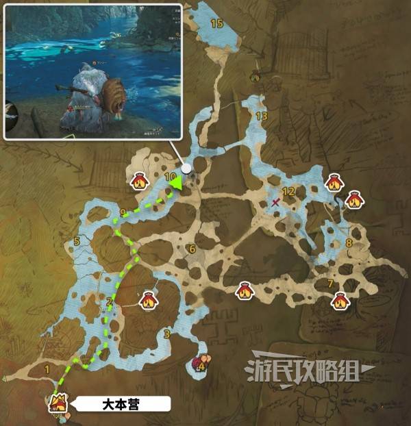 《怪物猎人荒野》绯红森林钓鱼点位置地图及可钓鱼类一览