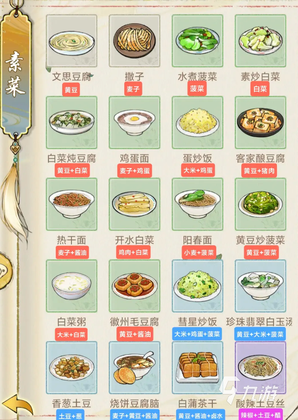 华夏千秋食谱攻略 华夏千秋食谱分享