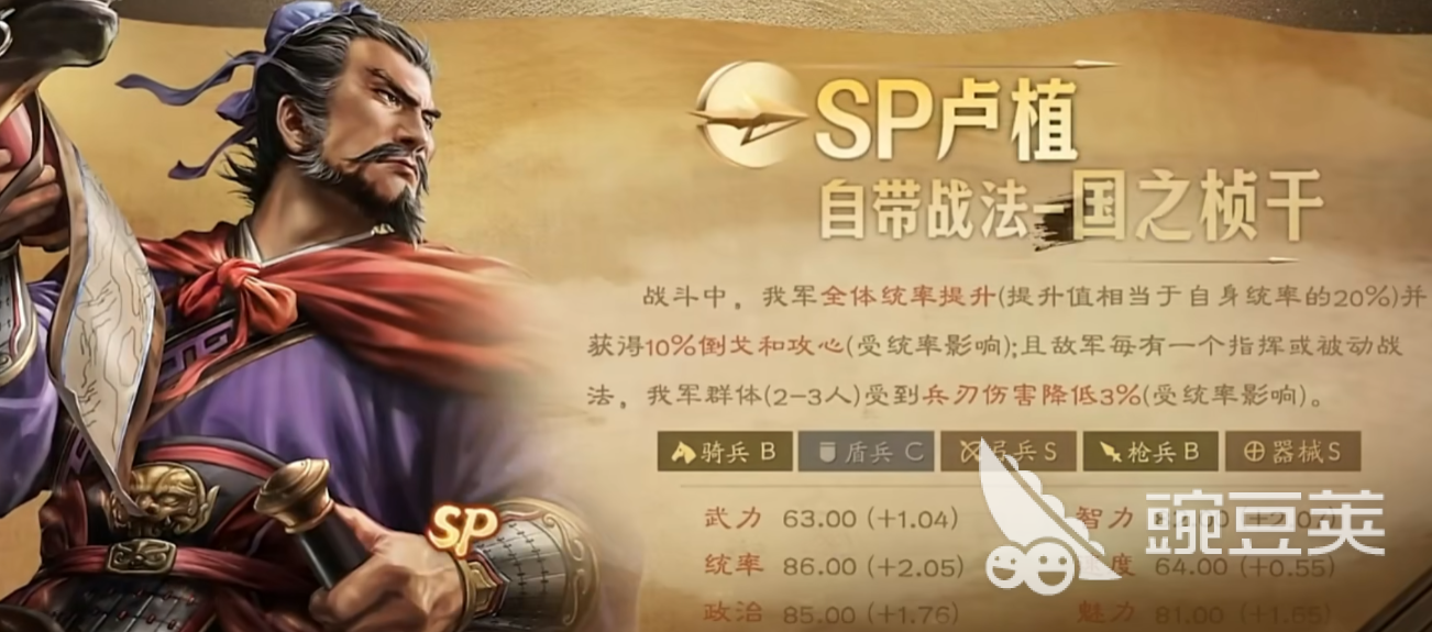 三國(guó)志戰(zhàn)略版sp盧植怎么樣 三國(guó)志戰(zhàn)略版sp盧植技能強(qiáng)度解析