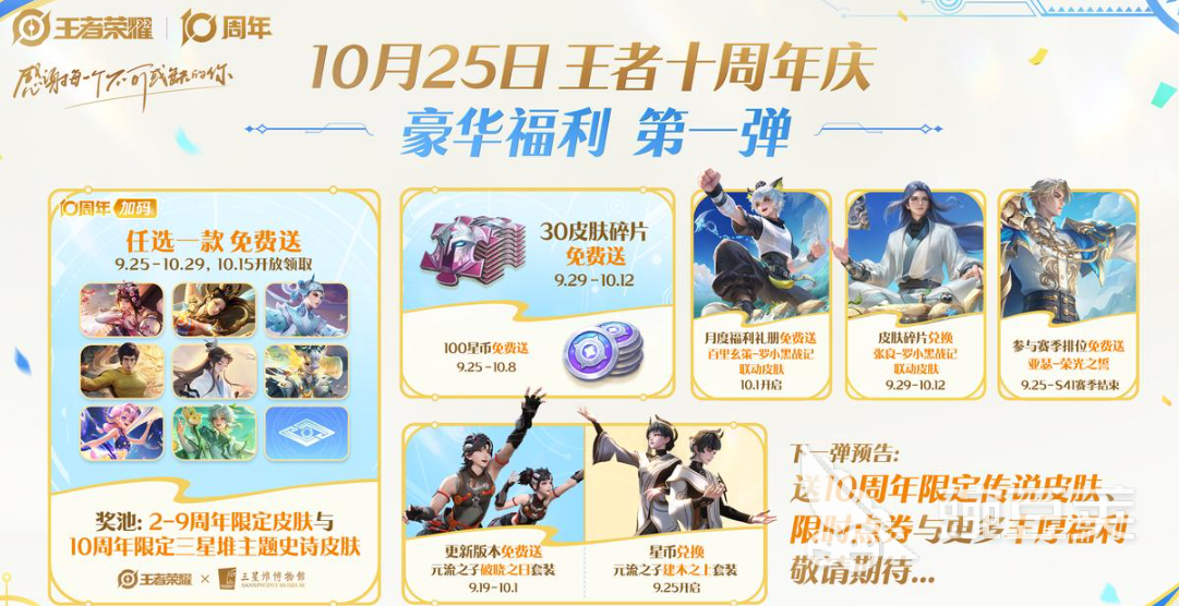 王者荣耀十周年是什么时候 王者荣耀十周年福利有哪些​