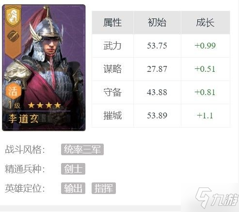《重返帝国》李道玄怎么玩 紫卡英雄李道玄介绍