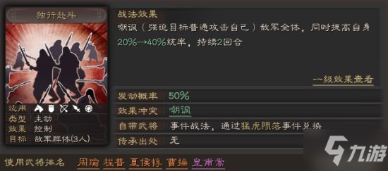 《三国志战略版》独行赴斗有用吗 独行赴斗战法攻略