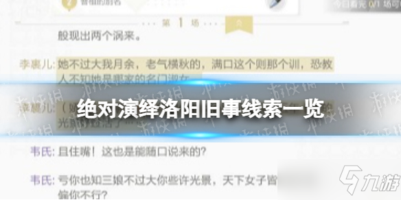 《絕對演繹》洛陽舊事劇本線索在哪？洛陽舊事線索一覽