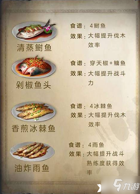 《明日之后》鱼类食谱有哪些