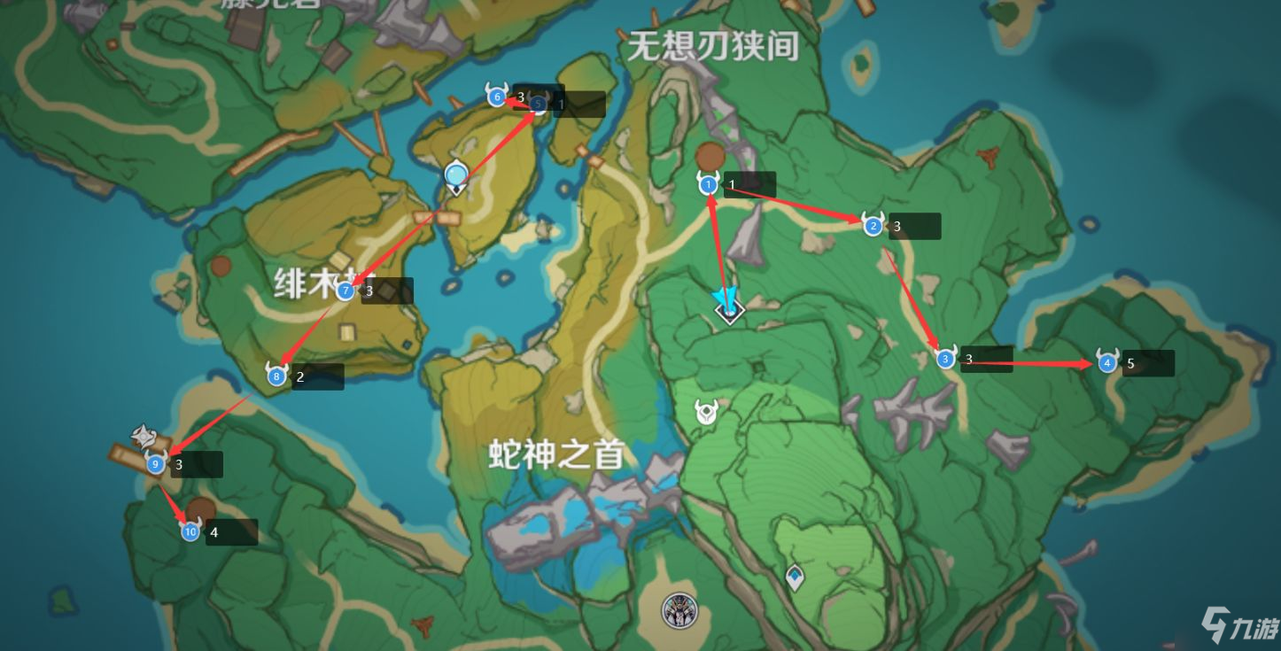 原神2.6刀镡采集路线分享