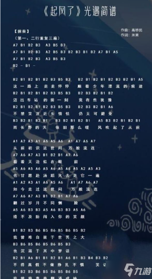 《光遇》高音钢琴琴谱一览