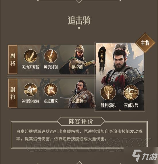 《重返帝国》白秦起萨拉德厄迪拉追击骑 追击骑阵容推荐
