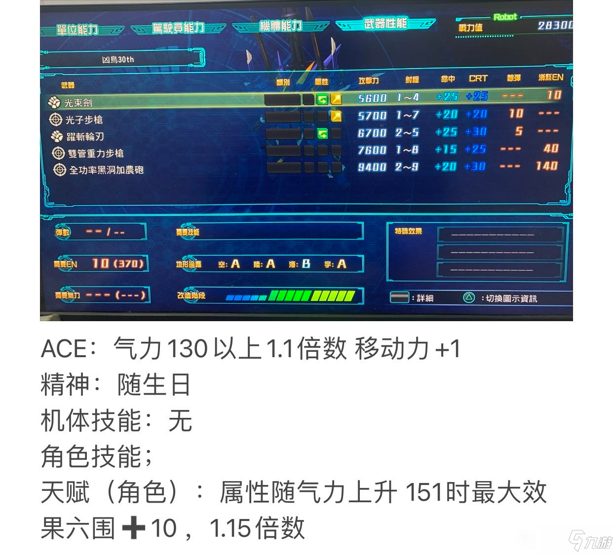 《超级机器人大战30》机体强度如何